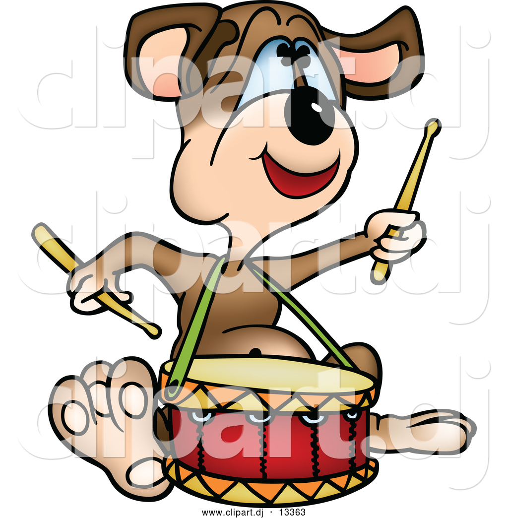  - cartoon-vector-clipart-of-a-music-dog-drumming-by-dero-13363