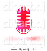 3d Vector Clipart of a Pink Floating Microphone Head by