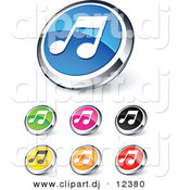 3D Vector Clipart of Music Note Icons - 7 Unique Design - Digital Collage by Beboy