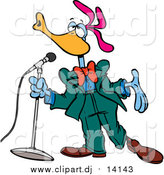 November 2nd, 2015: Cartoon Vector Clipart of a Cartoon Singing Bird by Toonaday
