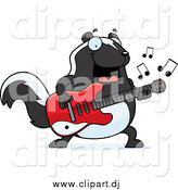 January 26th, 2014: Cartoon Vector Clipart of a Chubby Musician Skunk Guitarist by Cory Thoman