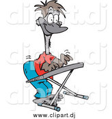 January 4th, 2014: Cartoon Vector Clipart of a Happy Emu Playing a Keyboard by Dennis Holmes Designs