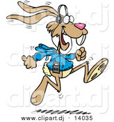 October 21st, 2015: Cartoon Vector Clipart of a Jogging Rabbit by Toonaday