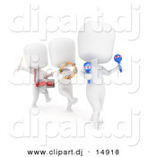 Clipart of 3d White Kids in a Marching Band by BNP Design Studio