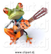 January 7th, 2014: Clipart of a 3d Doctor Frog Playing a Guitar by