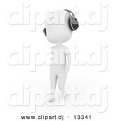 September 23rd, 2012: Clipart of a 3d White Man Cartoon Wearing Head Phones by BNP Design Studio