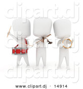 September 25th, 2012: Clipart of a 3d White People Playing Music Instruments by BNP Design Studio