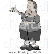 August 18th, 2012: Clipart of a Cartoon Black Man Holding Microphone While Handgesturing Hang Loose by Djart