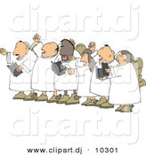 August 18th, 2012: Clipart of a Cartoon Chorus Angels Singing by Djart