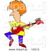 August 18th, 2012: Clipart of a Cartoon Guitarist Wearing Bright Neon Clothes and Hair by Djart