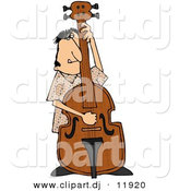 August 18th, 2012: Clipart of a Cartoon Guy Playing His Bass by Djart