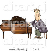 August 18th, 2012: Clipart of a Cartoon Man Playing Grand Piano by Djart