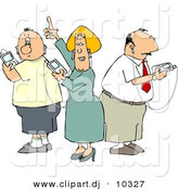 August 18th, 2012: Clipart of a Cartoon People Listening to Portable Music Players by Djart