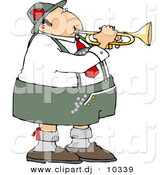 August 17th, 2012: Clipart of a Catoon German Man Playing Trumpet by Djart