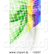 August 20th, 2012: Clipart of a Colorful Equalizer Wall with Squares by Arena Creative