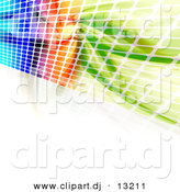 August 20th, 2012: Clipart of a Colorful Wall of Equalizer Squares over White Background by Arena Creative