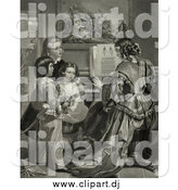 March 25th, 2014: Clipart of Children Singing the Star Spangled Banner with a Woman Playing a Piano by JVPD