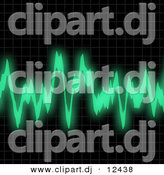 August 20th, 2012: Clipart of Green Audio Waves over Black Background by Arena Creative