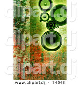 October 14th, 2012: Clipart of Green Speakers over Rusty Background Design by Chrisroll