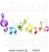September 7th, 2012: Vector Clipart of 3d Colorful Music Notes and Stars by BNP Design Studio