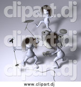 November 3rd, 2014: Vector Clipart of 3d Creatures Playing in a Rock Band by