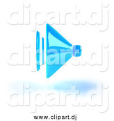 February 11th, 2014: Vector Clipart of a 3d Blue Speaker and Shadow by