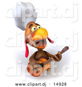 March 19th, 2016: Vector Clipart of a 3d Brown Rooster Chef Guitarist by