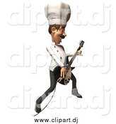 January 11th, 2014: Vector Clipart of a 3d Chef Playing an Electric Guitar by