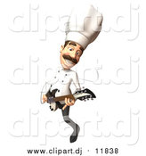 Vector Clipart of a 3d Chef Playing an Electric Guitar by