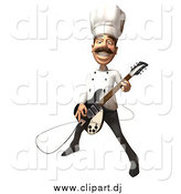 June 26th, 2014: Vector Clipart of a 3d Chef Playing an Electric Guitar by
