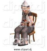 January 19th, 2015: Vector Clipart of a 3d Old Senior Man Sitting with a Violin by