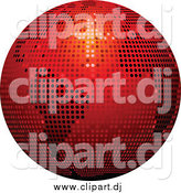 February 26th, 2014: Vector Clipart of a 3d Red Sparkling Disco Ball Globe by Elaineitalia