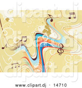 December 19th, 2015: Vector Clipart of a Background of Staff and Music Notes by Vector Tradition SM