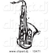 October 19th, 2015: Vector Clipart of a Black and White Saxophone by Xunantunich