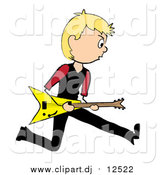 Vector Clipart of a Blond White Male Guitarist by Pams Clipart
