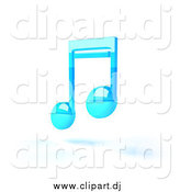 Vector Clipart of a Blue Floating 3d Music Note by