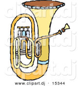 Vector Clipart of a Brass Tuba by Steve Klinkel
