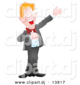 August 19th, 2012: Vector Clipart of a Cartoon Airbrushed Man Announcing by Alex Bannykh