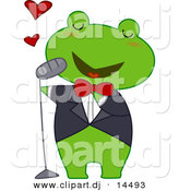 September 21st, 2012: Vector Clipart of a Cartoon Frog Singing Love Songs by BNP Design Studio