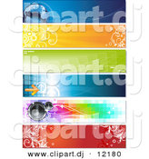 Vector Clipart of a Horizontal Arrow and Speaker Website Header - Digital Collage by