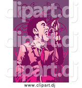 Vector Clipart of a Male Singer in Purple Tones by Mayawizard101