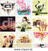 July 24th, 2014: Vector Clipart of a Music Background Designs by OnFocusMedia