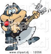 Vector Clipart of a Musical Executioner Rocking out with His Axe by Dennis Holmes Designs