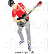 February 8th, 2014: Vector Clipart of a Musician Man Playing an Electric Guitar by