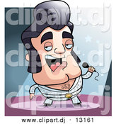 Vector Clipart of a Performing Elvis Impersonator by Cory Thoman