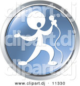 August 29th, 2012: Vector Clipart of a Person Singing - Blue Website Button Icon by