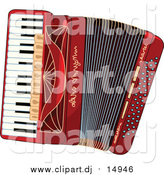 Vector Clipart of a Red Accordion by Pushkin