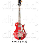 Vector Clipart of a Red Guitar by