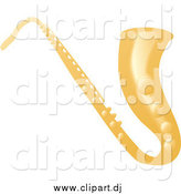 Vector Clipart of a Shiny Gold Saxophone by Rasmussen Images