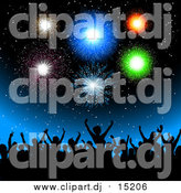 October 20th, 2015: Vector Clipart of a Silhouetted Crowd Cheering Under Fireworks by KJ Pargeter